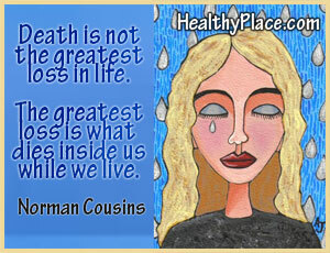 Depression Zitat - Der Tod ist nicht der größte Verlust im Leben. Der größte Verlust ist das, was in uns stirbt, während wir leben.